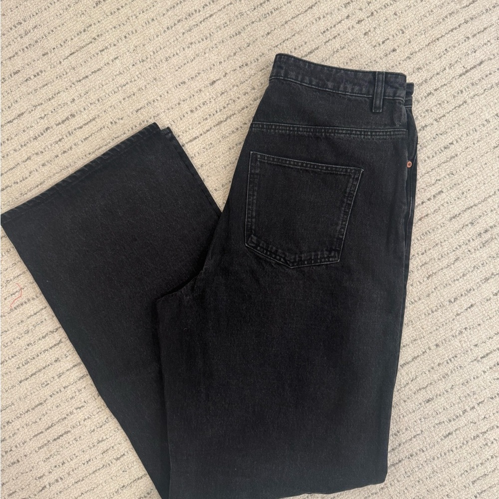 Wide-Leg, Hi-Rise Black Jeans - TALL